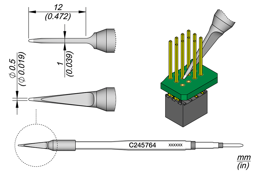 C245764 - Narrow Conical Cartridge Ø 0.5